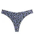 Culotte string sans coutures taille basse pour femme avec imprimé léopard sexy et confortable. - M / Imprimé léopard bleu
