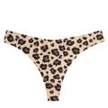 Leopard print low waist seamless thong for women, sexy nude feel invisible underwear sku. - Nude Leopard