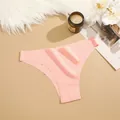 Pink seamless ice silk low waist bikini briefs breathable yoga underwear for women - Shrimp Pink