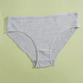Comfortable and breathable low rise women's panties in grey ribbed cotton fabric - Dark Gray