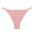 Comfortable women's ribbed cotton bikini panties with lettered elastic waistband - M / Bottoms / Pink