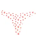 Women sexy low waist seamless thong underwear with red heart and lovely print patterns for daily wear. - White with Red Hearts