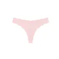 Seamless pink low waist thong for women featuring unique laser cut wavy edge design - S / Bottoms / Pink