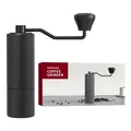 Molinillo de café manual portátil negro premium con muela de acero inox y caja - Negro Espacial