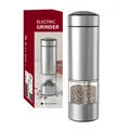 Macinapepe elettrico in acciaio inossidabile con confezione regalo - Stile Batteria a Secco a Bottone (KYMQ-41B) / 70ML Macinapepe Elettrico