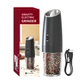 Macinapepe elettrico ricaricabile a gravità con elegante finitura nera opaca professionale - Confezione Singola / Ricaricabile con Batteria al Litio Tipo-C / Nero