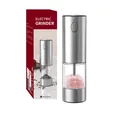 Automatic electric stainless steel salt and pepper grinder with red packaging box - Button Body Charging Style (KYMQ-32A-H5)