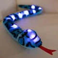 Realistic blue glowing plush snake toy with internal LED lights for fun prank gifts - Glowing Simulation Snake (Without Battery) / 105cm/Pack / Blue