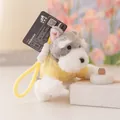 Dettaglio di un simpatico portachiavi a forma di cane Schnauzer in peluche con maglione giallo - Stile Maglione Giallo / 12cm
