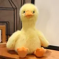 Cute yellow plush duckling toy with soft golden mink velvet and orange feet for kids - Yellow / 35cm