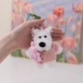 Dettaglio portachiavi in peluche West Highland White Terrier con maglione rosa - Maglione Rosa / 12cm