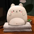 Niedliches graues Katzen-Plüschtier 3-in-1 Nickerchen-Kissen und Fleecedecke Set - 猫咪(暖手抱枕背后有拉链)