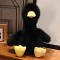 Adorable soft black plush duck toy with fluffy fur and bright yellow beak for kids. - Black / 35cm