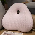 Cojín lumbar triangular de espuma viscoelástica rosa con diseño hueco para sillas - 40*45cm / Rosa