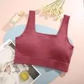 Sexy burgundy ribbed yoga sports bra for women featuring square neck and high stretch wide hem - S / Top And Bottom / Dark Dusty Rose