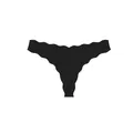 Comfortable black seamless wavy edge low waist thong for women sports yoga wear - S / Bottoms / Black