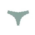 Seamless low waist thong underwear with wavy edges in a minimalist sage green color - S / Bottoms / Lake Blue