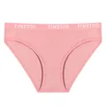 Breathable pink ribbed cotton bikini panties for women with Finetoo branded waistband - M / Briefs / Pink