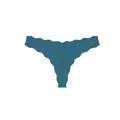 Seamless low waist thong with scalloped edges in deep teal, perfect for yoga and sports activities - S / Bottoms / Wood Green