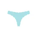 Seamless scalloped edge low waist fitness thong for women in light blue color finish - S / Bottoms / Cyan Blue