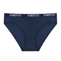 Navy blue ribbed cotton bikini panties for women, comfortable and breathable style - Dark Blue