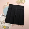 Premium high waisted black ribbed seamless tummy control yoga shorts for women. - S / Bottoms / Black (A004)