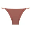 Seamless low-waist thong in terracotta with thin side straps for a minimalist look - S / Bottoms / Caramel color