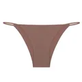 Tanga sin costuras de cintura baja para mujer en color marrón con tiras elásticas finas - Gris Moka
