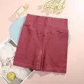 High waisted ribbed yoga shorts for women in dark pink tummy control sports shorts - S / Bottoms / Dark Dusty Rose