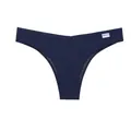 Perizoma in cotone waffle blu navy a vita bassa con etichetta del marchio Finetoo - Blu scuro