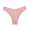 Comodo perizoma in cotone a nido d'ape rosa con design brasiliano a vita bassa - Rosa