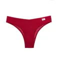 Perizoma in cotone a nido d'ape rosso da donna con vita bassa e design comodo - Rosso ciliegia