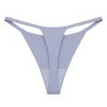 Perizoma senza cuciture in seta di ghiaccio lavanda con spalline sottili da donna. - grigio-argento