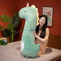Großes weiches grünes Dinosaurier-Plüschkissen für Schlafkomfort von Mädchen gehalten - 55cm / Grüner Dinosaurier