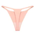 Perizoma in seta di ghiaccio senza cuciture da donna con elastico sottile color rosa nudo - Rosa Gambero
