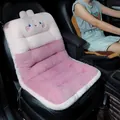 Thickened plush pink rabbit car seat cushion for winter warmth and comfortable driving - 48x85 cm / Front Seat Cushion - Pink Rabbit