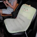 Cozy thickened plush car seat cushion and backrest combo in light green and grey - 48x85 cm / Front Seat Cushion - Dinosaur