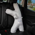 Almohada de viaje para coche en forma de H blanca con cara linda y textura de panal - Husky (Tipo K Peluche de Burbujas)