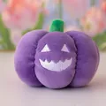 Süßer lila Halloween Plüsch Kürbis Anhänger mit leuchtendem Gesicht für Kinder Dekoration - Leuchtend / 10cm / Lila