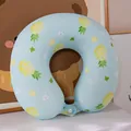 Almohada de viaje en forma de U de seda de hielo con estampado de piña para frescura veraniega - Piña / 30*30cm
