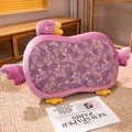 Suave almohada de peluche de ganso morado con diseño jacquard floral de cuello - Solo Funda de Almohada / Lavanda
