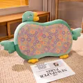 Cojín de peluche con forma de ganso verde y estampado floral jacquard para apoyo cervical - Solo Funda de Almohada / Dinosaurio Verde