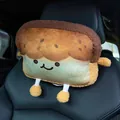 Lindo cojín reposacabezas de coche con forma de pan tostado en suave felpa para cuello - Tostada de Frijol Rojo