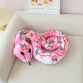 Detailed macro view of pink floral pattern on soft plush snake toy for home decor - Peach Blossom Snake / 60CM / Pink