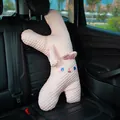 Almohada de cinturón de coche de peluche de conejo rosa para apoyo de cuello - Conejo (Tipo K Peluche de Burbujas)