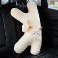 Cojín de coche en forma de H de peluche suave minky dot con diseño de dibujos - Monstruo Amarillo (Tipo K)