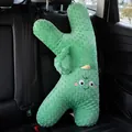 Almohada de dormir cactus verde para coche con textura minky suave y cara de dibujos - Monstruo Verde (Tipo K)