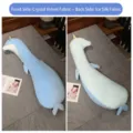 Lindo cojín corporal de narval para dormir de lado con terciopelo y tela de seda de hielo. - Ballena azul / 100cm