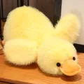 Fluffy yellow duck plush toy pillow with long soft fur and cute platypus bill design - Yellow Duck / 30cm