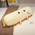 Bequemes weiches Toastbrot langes Plüschkissen mit süßem Smiley-Gesicht für Seitenschläfer - Lächelnder Stil / 60cm (Eisbohnen-Stoff)
